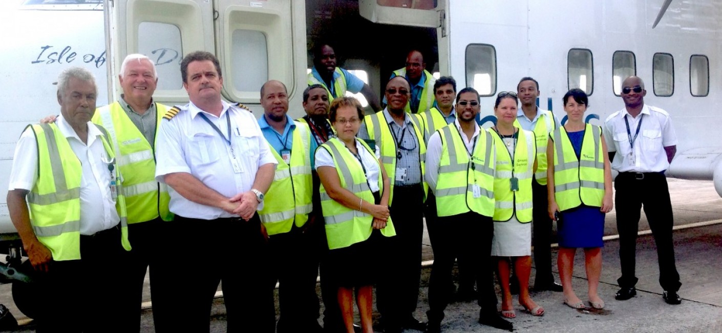 CEO Manoj Papa with the cargo, operations and technical team sending off the first all cargo flight