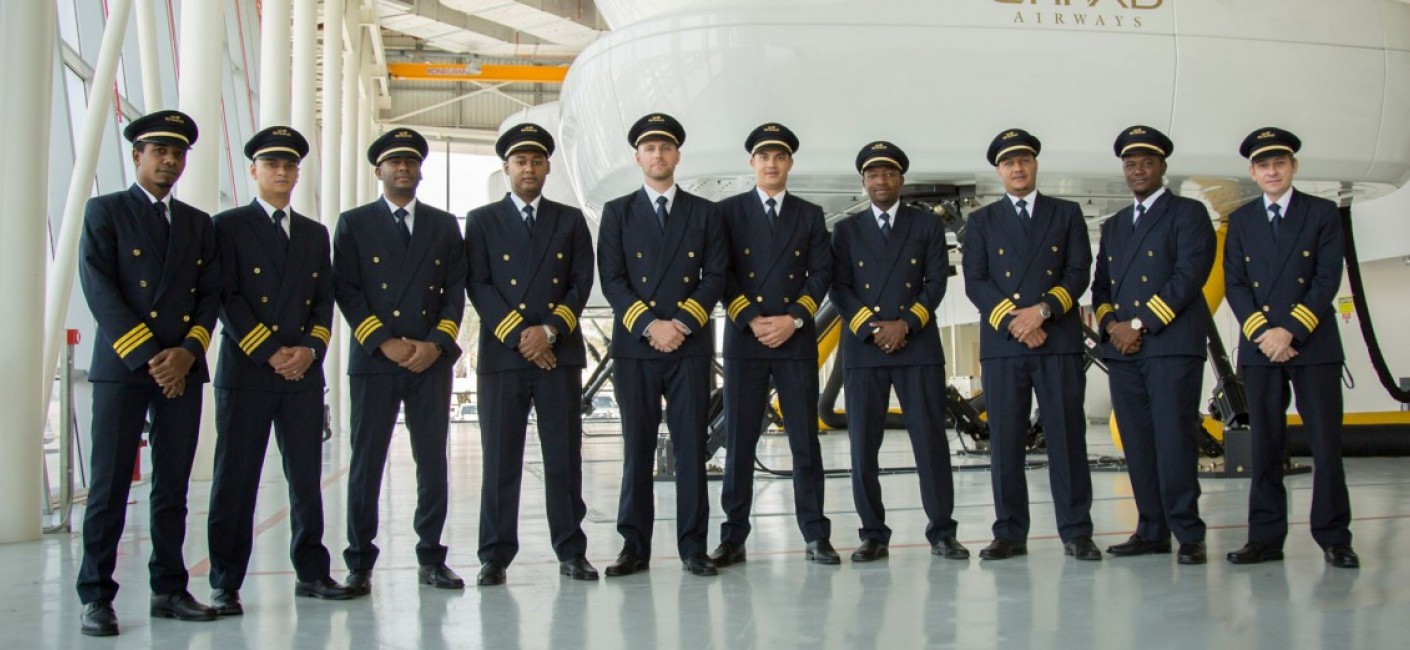 Ten Seychellois pilots at the Etihad Airways Training Centre in Abu Dhabi